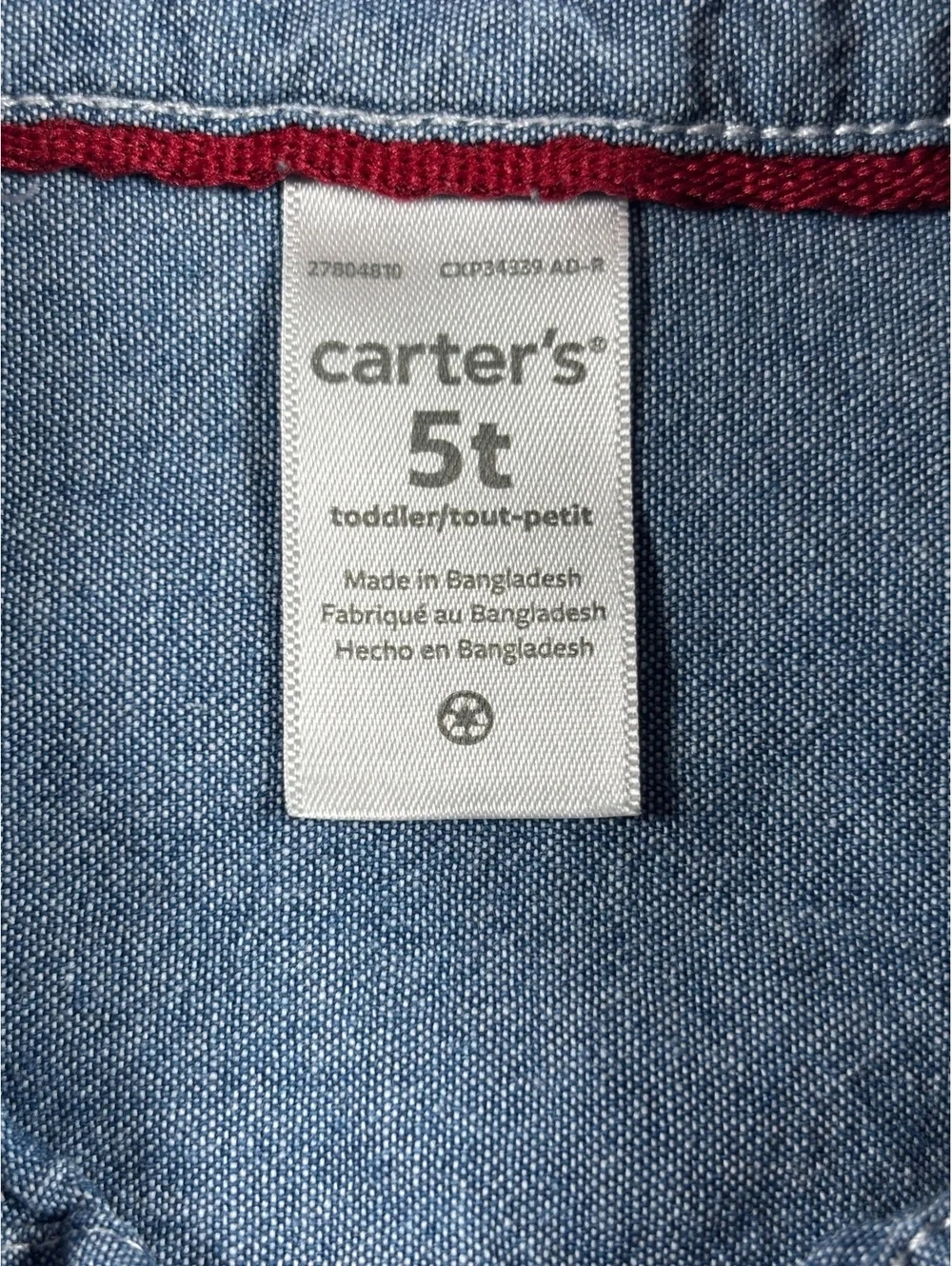 Carter's Toddler Denim Button-Up Shirt 5T
